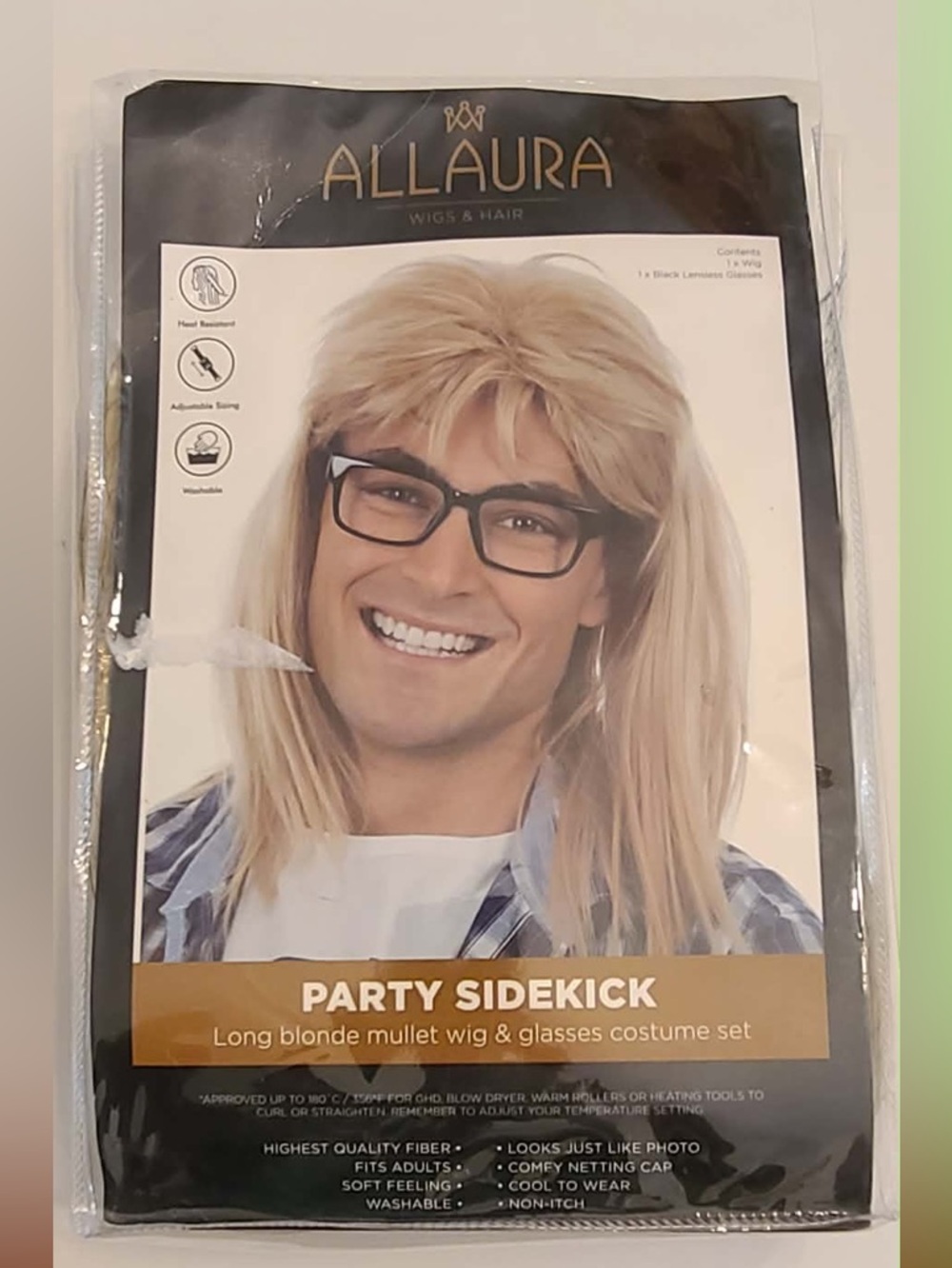 AllAura Party Sidekick Long Blonde Wig - Blonde
